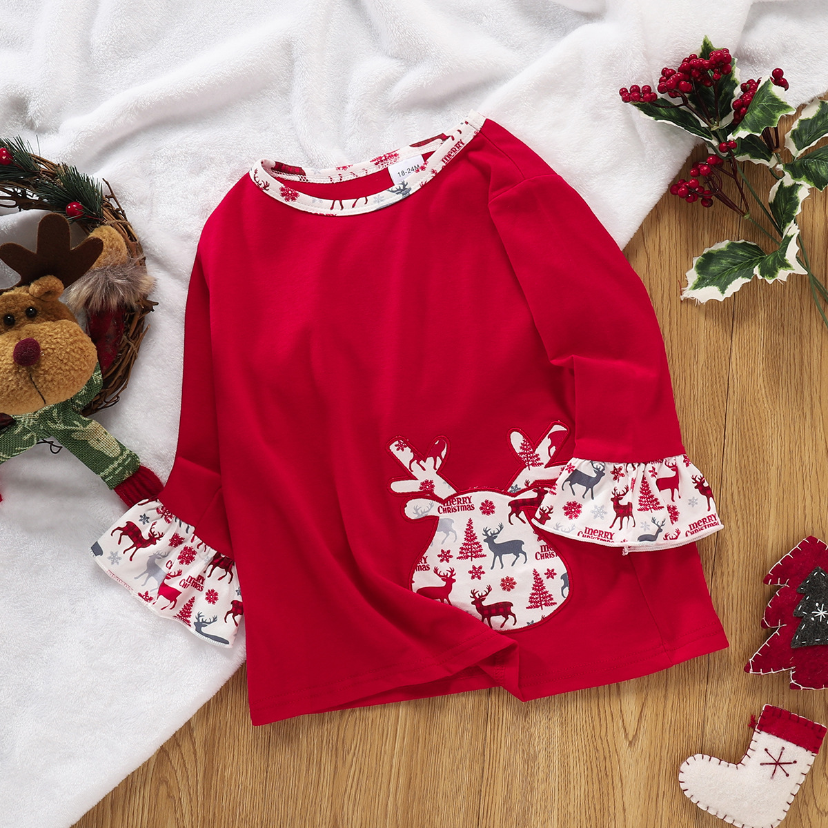 cotton christmas cute print dress